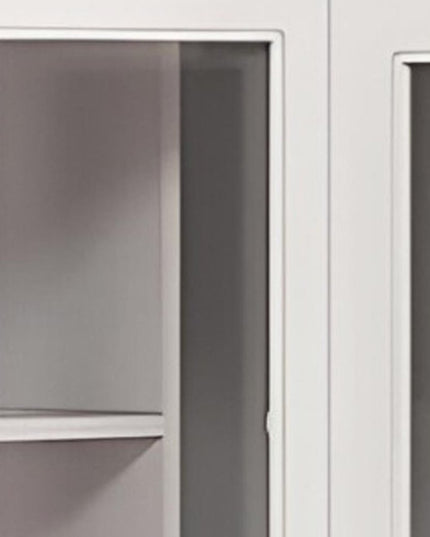 71" White Wood Four Door Corner Combo Dresser