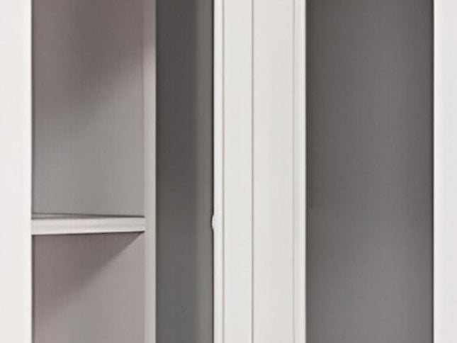 71" White Wood Four Door Corner Combo Dresser