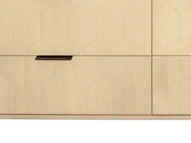 56" Natural Solid Wood Six Drawer Dresser