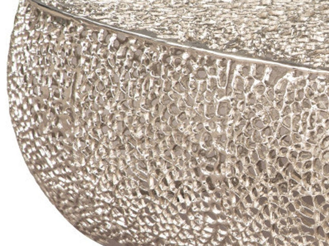 50" Silver Aluminum Oval Pedestal Coffee Table