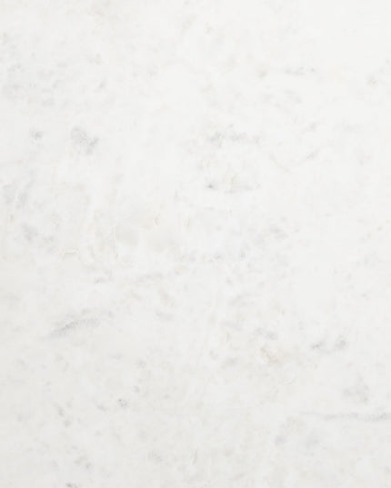 35" White Genuine Marble and Iron Round Pedestal Coffee Table