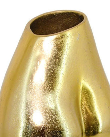 14" Gold Cast Aluminum Female Form Table Vase