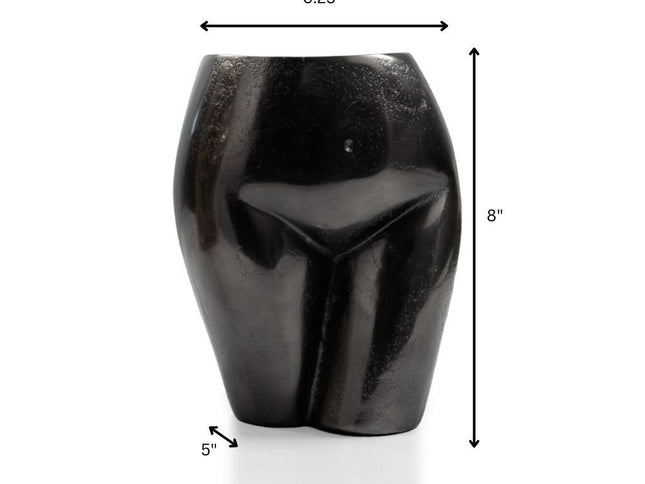 14" Gold Cast Aluminum Female Form Table Vase