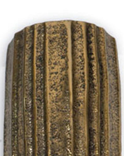 18" Antiqued Gold Ribbed Aluminum Wall Vase