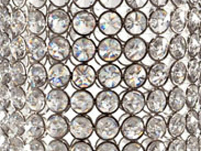 25" Clear And Silver Faux Crystal And Metal Table Vase