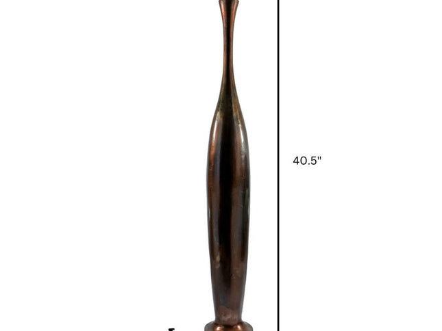 50" Burnished Brown Aluminum Floor Vase