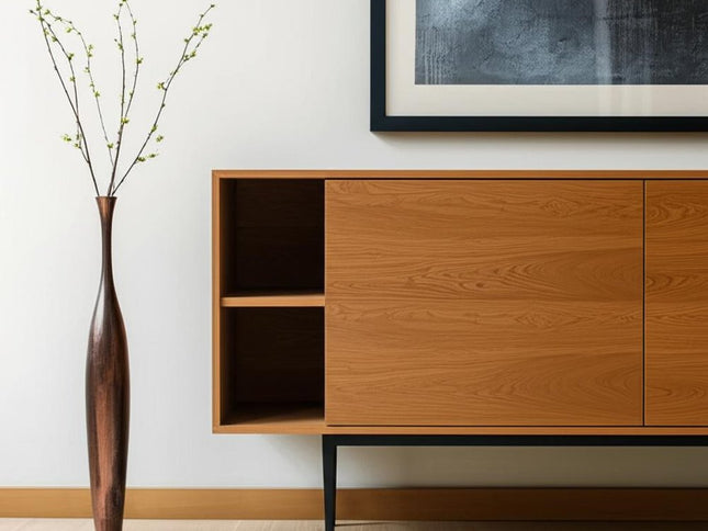 50" Burnished Brown Aluminum Floor Vase