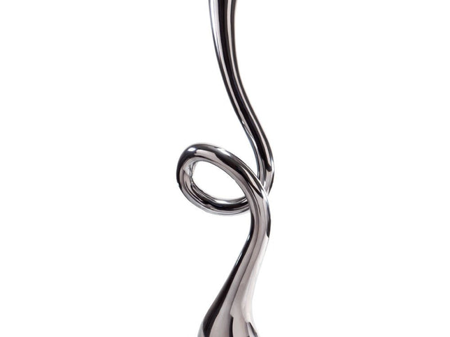 39" Silver Trumpet Aluminum Floor Vase