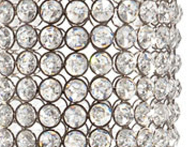 21" Clear And Silver Faux Crystal And Metal Table Vase