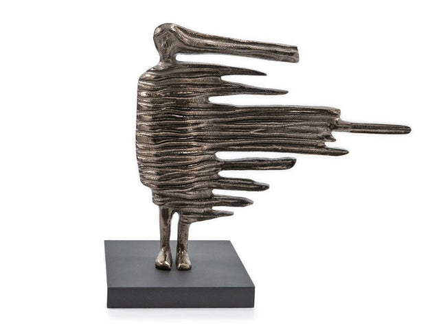 12" Bronze Aluminum Blown Away Woman Tabletop Sculpture