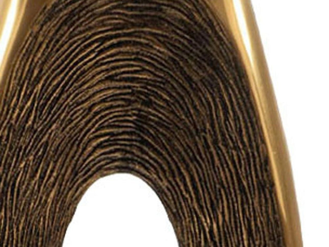 16" Gold And White Aluminum And Marble Abstract Tabletop Sculpture