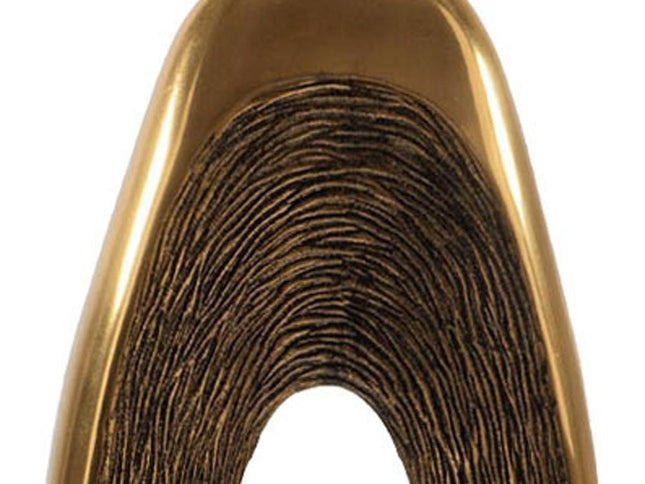 16" Gold And White Aluminum And Marble Abstract Tabletop Sculpture