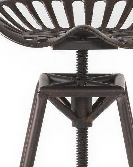 Bronze Iron Backless Adjustable Height Swivel Bar Chair