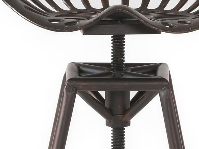 Bronze Iron Backless Adjustable Height Swivel Bar Chair