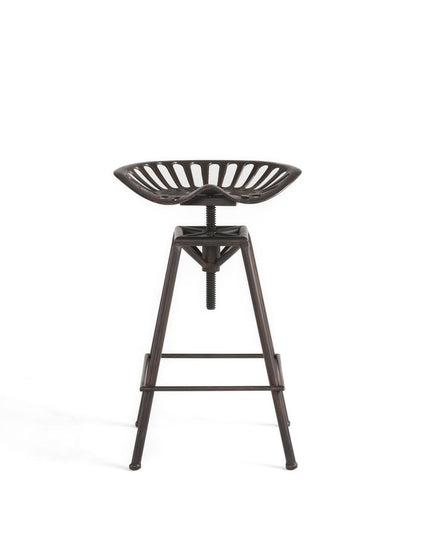 Bronze Iron Backless Adjustable Height Swivel Bar Chair