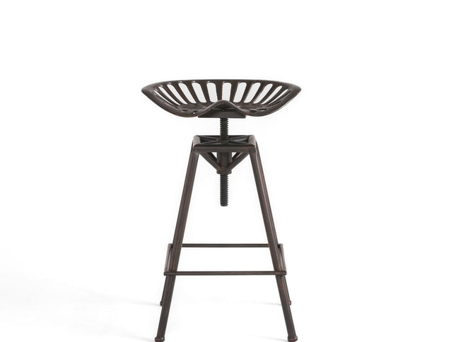 Bronze Iron Backless Adjustable Height Swivel Bar Chair