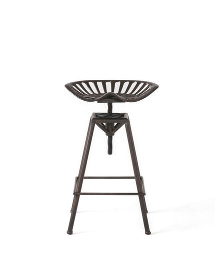 Bronze Iron Backless Adjustable Height Swivel Bar Chair