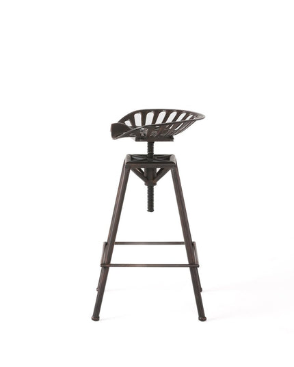 Bronze Iron Backless Adjustable Height Swivel Bar Chair