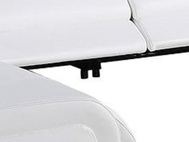 White Italian Leather Power Reclining U Shaped Twelve Piece Corner Sectional With Console