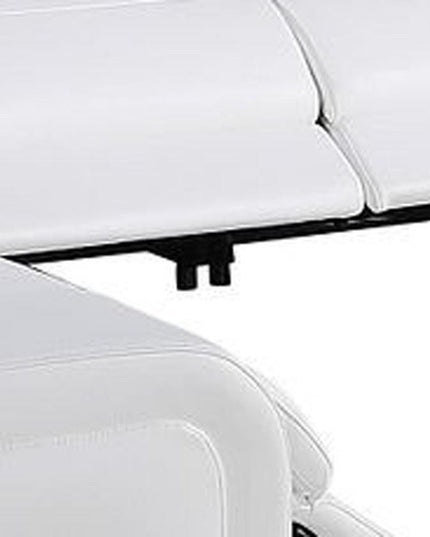 White Italian Leather Power Reclining U Shaped Twelve Piece Corner Sectional With Console