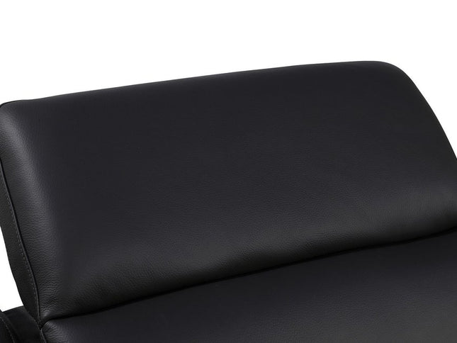 Black Italian Leather Power Reclining U Shaped Eight Piece Corner Sectional With Console