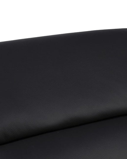 Black Italian Leather Power Reclining U Shaped Eight Piece Corner Sectional With Console