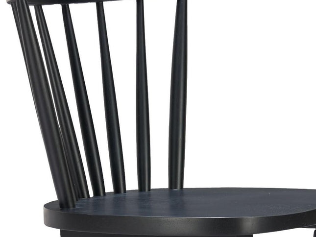 Set of Two Black Solid Manufactured Wood and Wood Low Back Bar Chairs