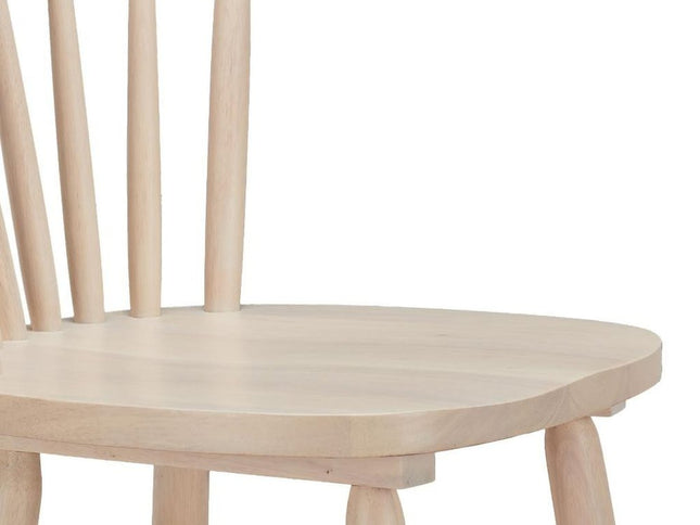 Set of Two Natural Solid Manufactured Wood and Wood Low Back Bar Chairs