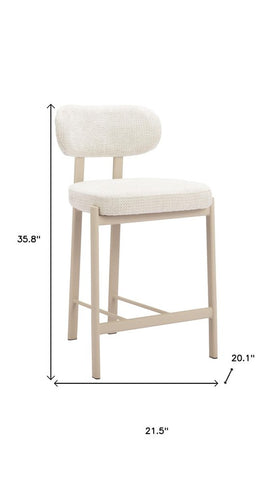 Set of Two Gray Wood and Fabric Low Back Bar Chairs