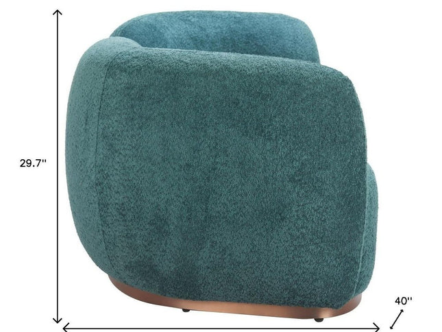 87" Teal Blue Sofa With Legs