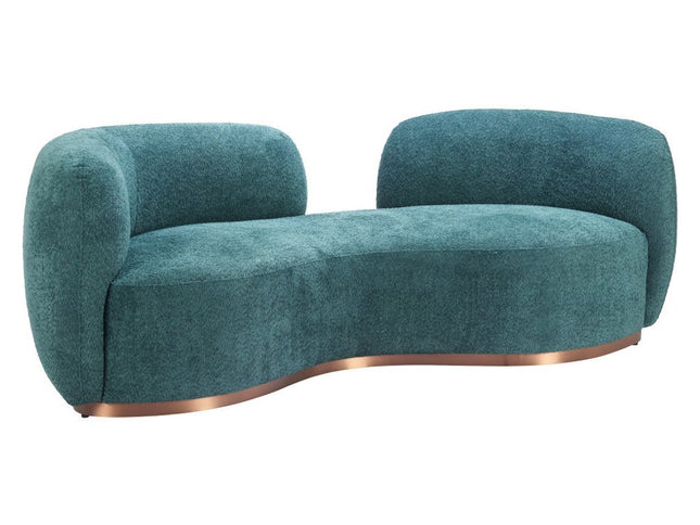 87" Teal Blue Sofa With Legs
