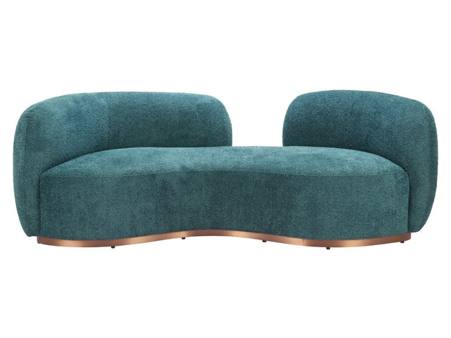 87" Teal Blue Sofa With Legs
