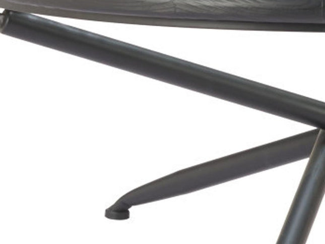 40" Black Glass and Solid Wood Round Sled Coffee Table