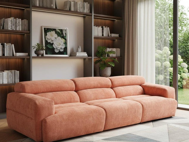 108" Orange Manufactured Wood Sofa