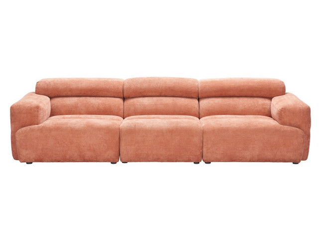 108" Orange Manufactured Wood Sofa