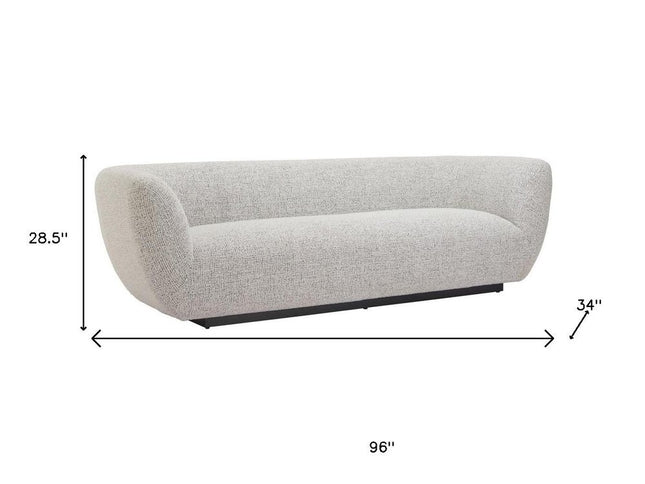 96" Gray Upholstered Wood Sofa
