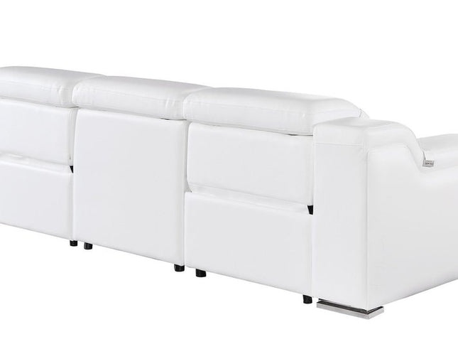 103" Dark Gray Italian Leather Reclining USB Sofa