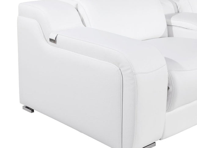 103" Dark Gray Italian Leather Reclining USB Sofa