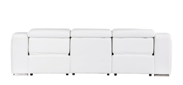 103" Dark Gray Italian Leather Reclining USB Sofa