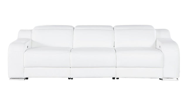 103" Dark Gray Italian Leather Reclining USB Sofa