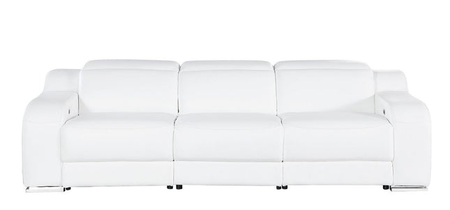 103" Dark Gray Italian Leather Reclining USB Sofa