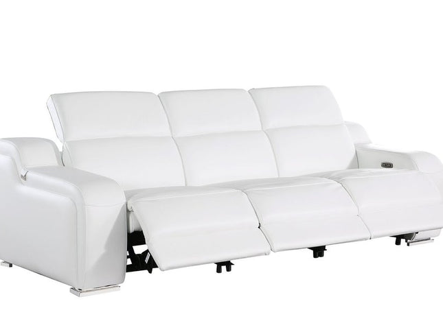 103" Dark Gray Italian Leather Reclining USB Sofa