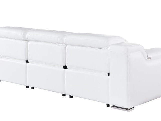 103" Dark Gray Italian Leather Reclining USB Sofa