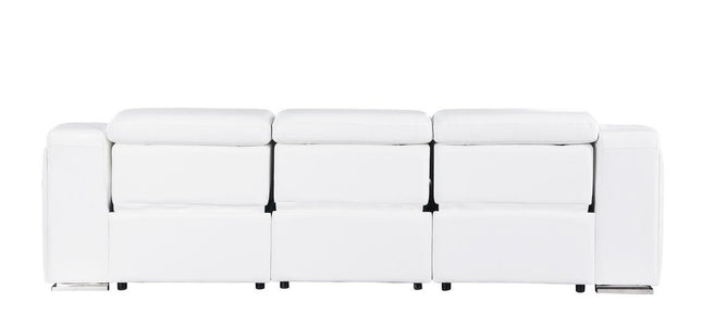 103" Dark Gray Italian Leather Reclining USB Sofa