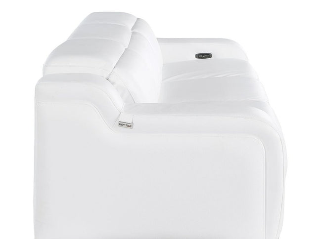 103" Dark Gray Italian Leather Reclining USB Sofa