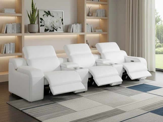 129" Reclining USB Reclining Sofa With Silver Legs