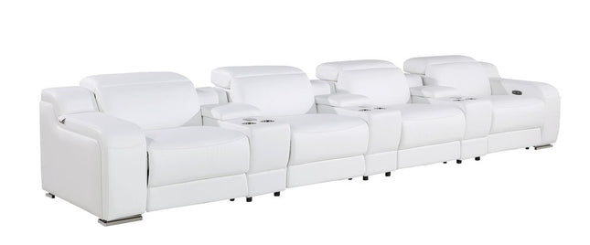 169" Reclining USB Reclining Sofa With Silver Legs