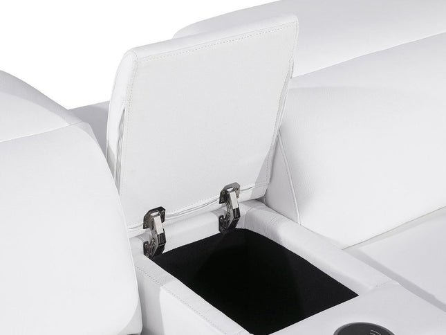 169" Reclining USB Reclining Sofa With Silver Legs