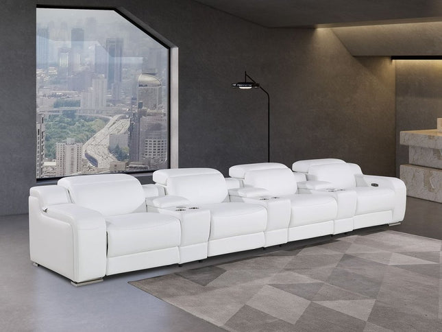 169" Reclining USB Reclining Sofa With Silver Legs