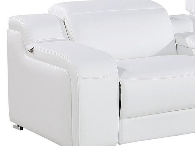 169" Reclining USB Reclining Sofa With Silver Legs